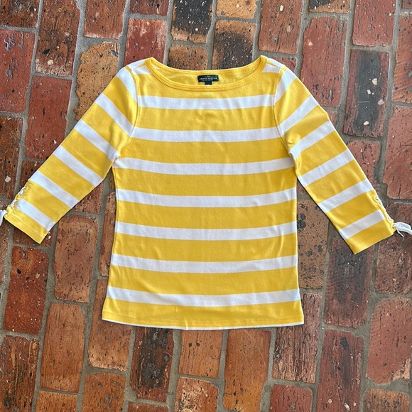 Lauren Ralph Lauren Stripped 3/4 sleeve blouse sz M - Picture 2 of 10